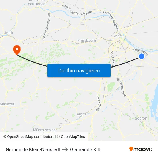 Gemeinde Klein-Neusiedl to Gemeinde Kilb map