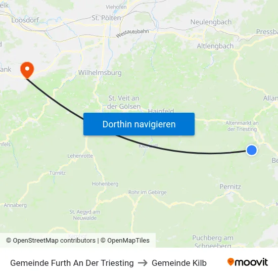 Gemeinde Furth An Der Triesting to Gemeinde Kilb map
