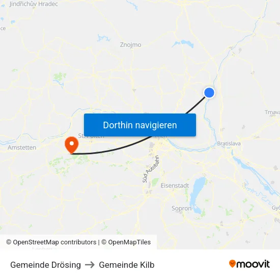 Gemeinde Drösing to Gemeinde Kilb map