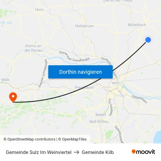 Gemeinde Sulz Im Weinviertel to Gemeinde Kilb map