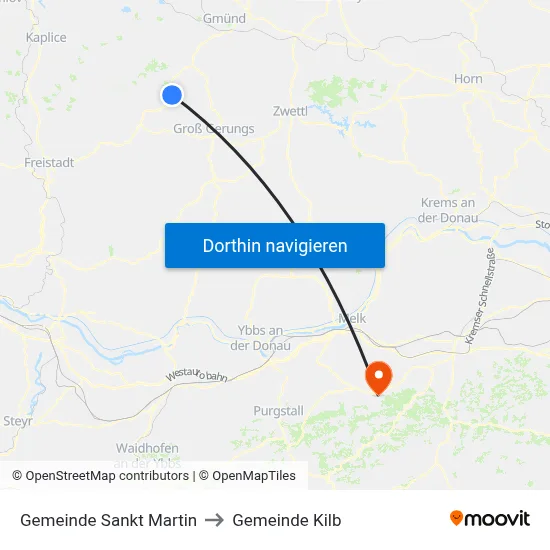 Gemeinde Sankt Martin to Gemeinde Kilb map