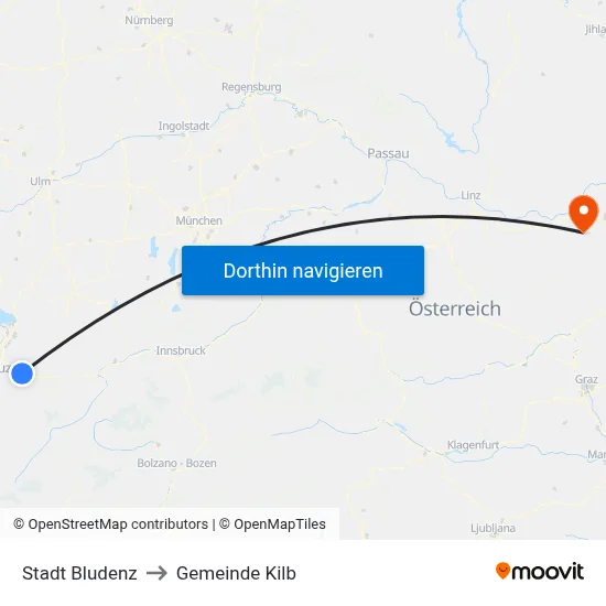 Stadt Bludenz to Gemeinde Kilb map
