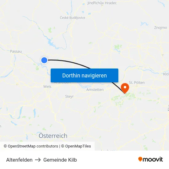 Altenfelden to Gemeinde Kilb map