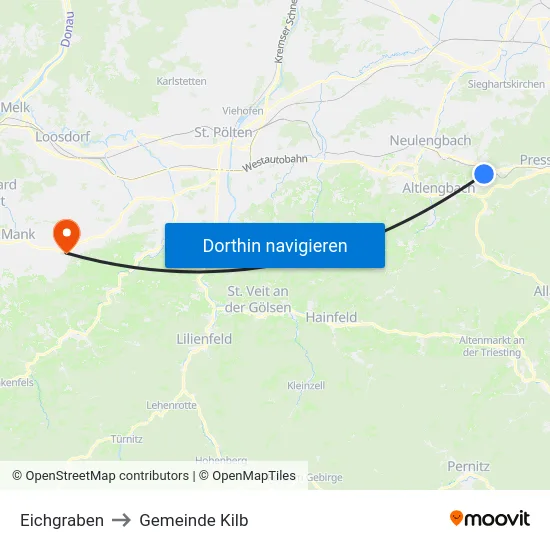 Eichgraben to Gemeinde Kilb map