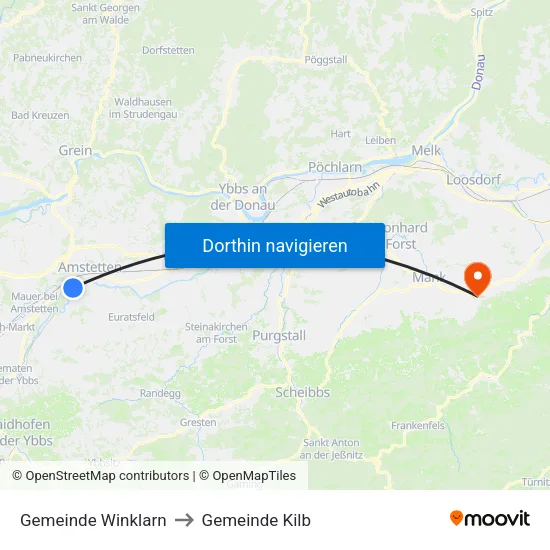 Gemeinde Winklarn to Gemeinde Kilb map