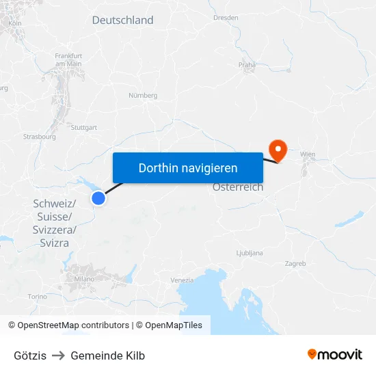 Götzis to Gemeinde Kilb map