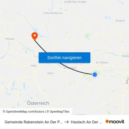 Gemeinde Rabenstein An Der Pielach to Haslach An Der Mühl map