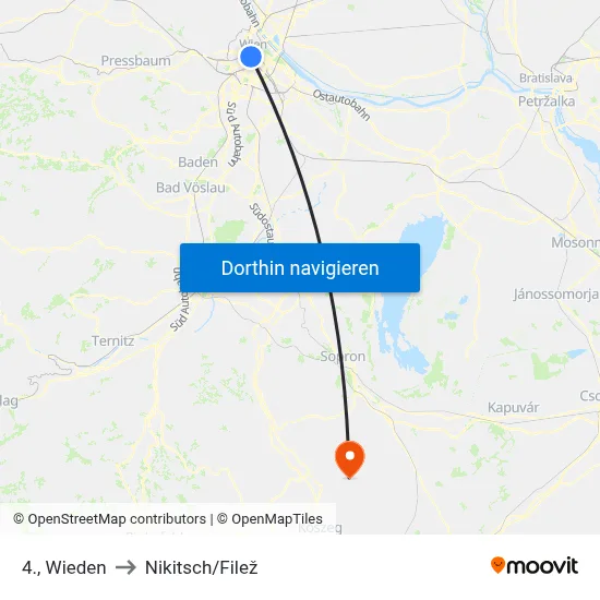 4., Wieden to Nikitsch/Filež map