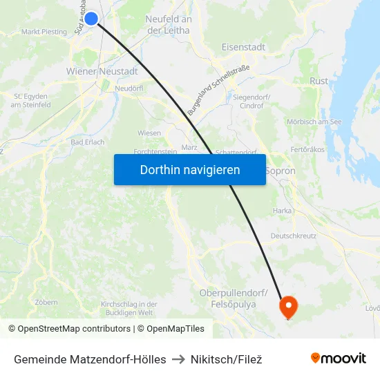 Gemeinde Matzendorf-Hölles to Nikitsch/Filež map