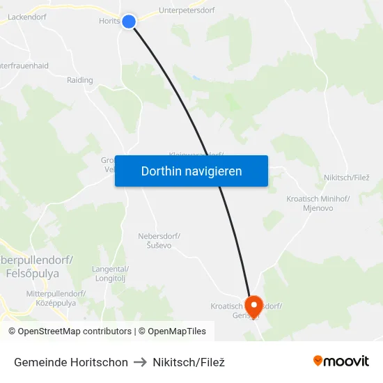 Gemeinde Horitschon to Nikitsch/Filež map