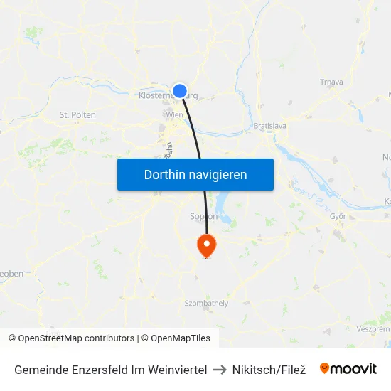 Gemeinde Enzersfeld Im Weinviertel to Nikitsch/Filež map
