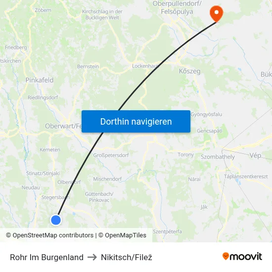 Rohr Im Burgenland to Nikitsch/Filež map