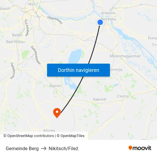 Gemeinde Berg to Nikitsch/Filež map