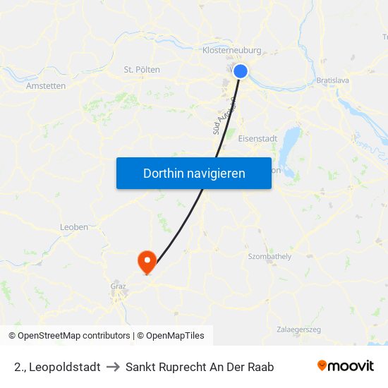 2., Leopoldstadt to Sankt Ruprecht An Der Raab map