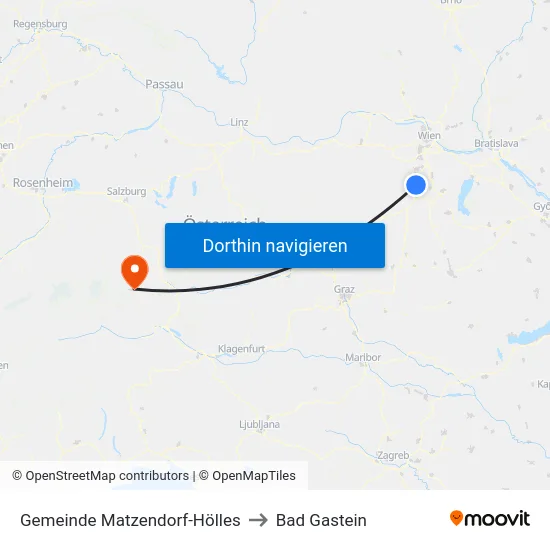 Gemeinde Matzendorf-Hölles to Bad Gastein map
