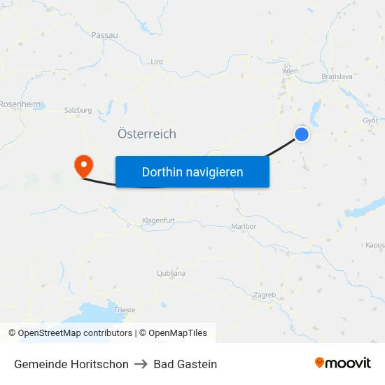 Gemeinde Horitschon to Bad Gastein map