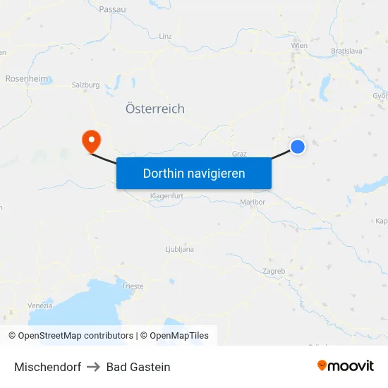 Mischendorf to Bad Gastein map
