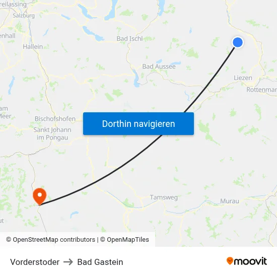 Vorderstoder to Bad Gastein map