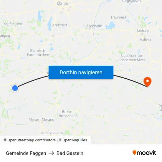 Gemeinde Faggen to Bad Gastein map