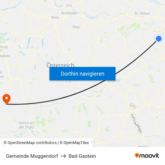 Gemeinde Muggendorf to Bad Gastein map