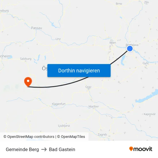 Gemeinde Berg to Bad Gastein map