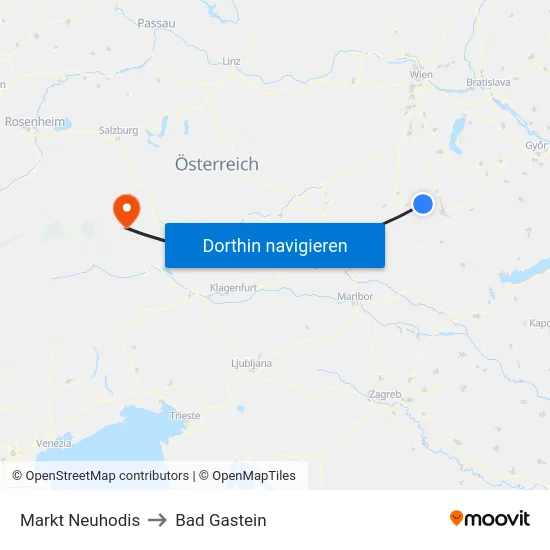 Markt Neuhodis to Bad Gastein map