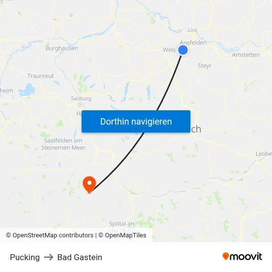 Pucking to Bad Gastein map