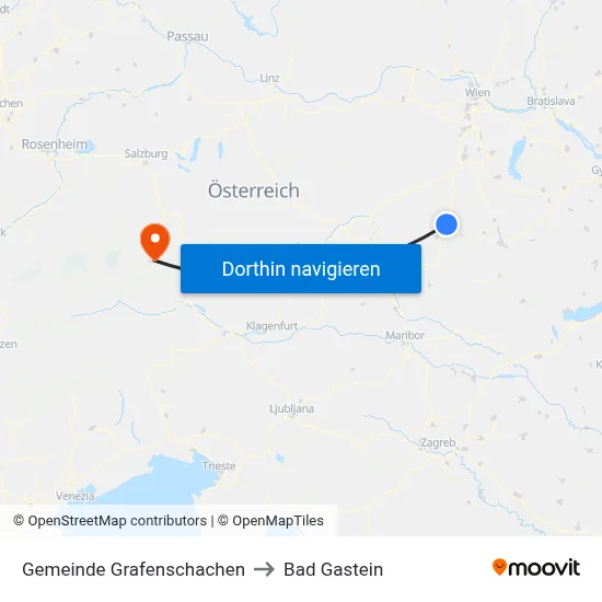 Gemeinde Grafenschachen to Bad Gastein map
