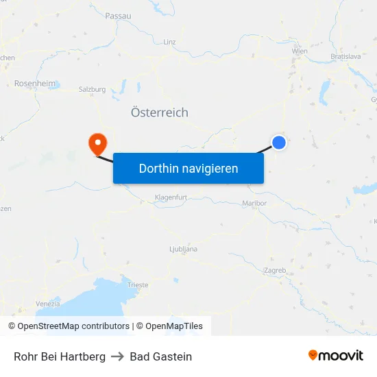 Rohr Bei Hartberg to Bad Gastein map