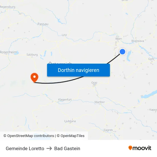 Gemeinde Loretto to Bad Gastein map