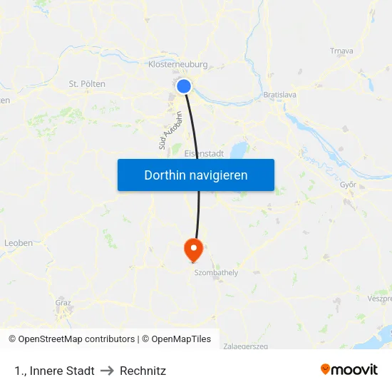 1., Innere Stadt to Rechnitz map