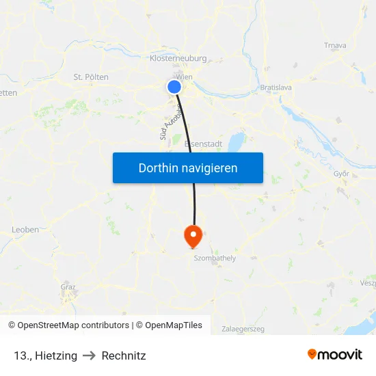 13., Hietzing to Rechnitz map