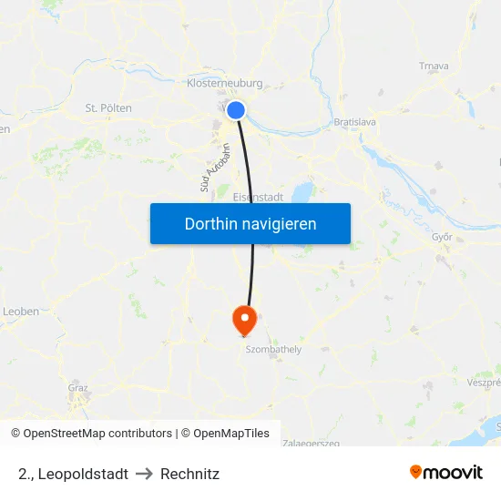 2., Leopoldstadt to Rechnitz map