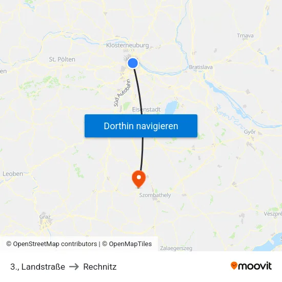 3., Landstraße to Rechnitz map
