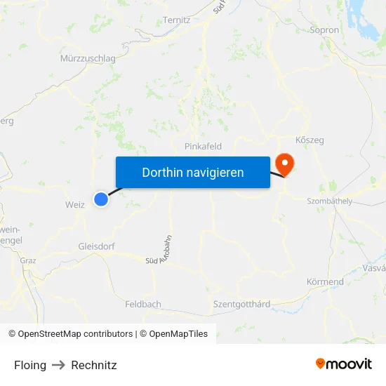 Floing to Rechnitz map