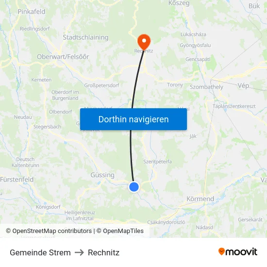 Gemeinde Strem to Rechnitz map
