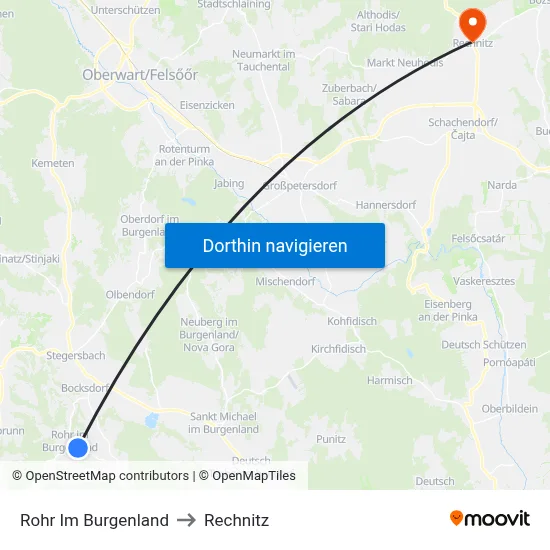 Rohr Im Burgenland to Rechnitz map