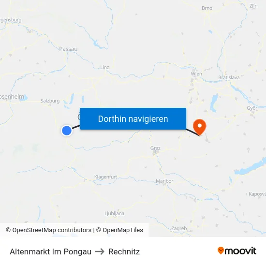 Altenmarkt Im Pongau to Rechnitz map