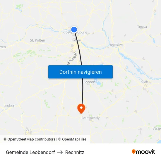 Gemeinde Leobendorf to Rechnitz map