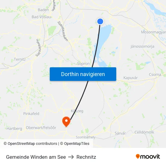Gemeinde Winden am See to Rechnitz map