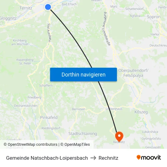 Gemeinde Natschbach-Loipersbach to Rechnitz map