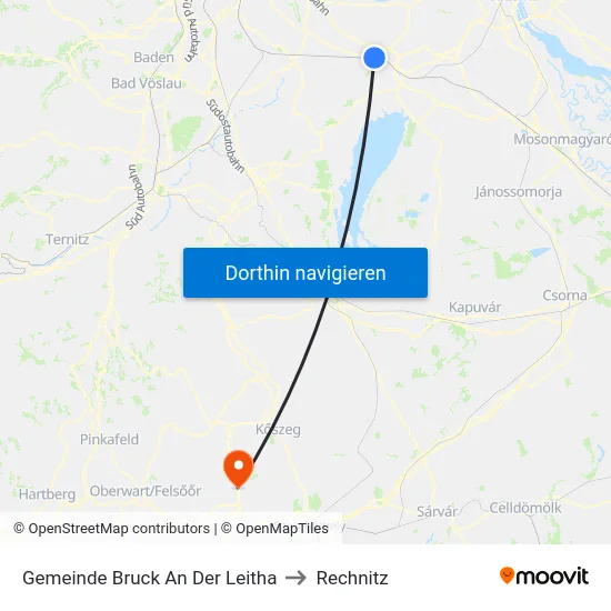Gemeinde Bruck An Der Leitha to Rechnitz map