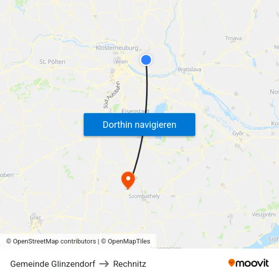 Gemeinde Glinzendorf to Rechnitz map