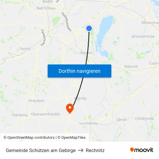 Gemeinde Schützen am Gebirge to Rechnitz map