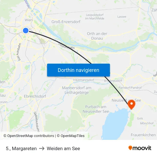 5., Margareten to Weiden am See map