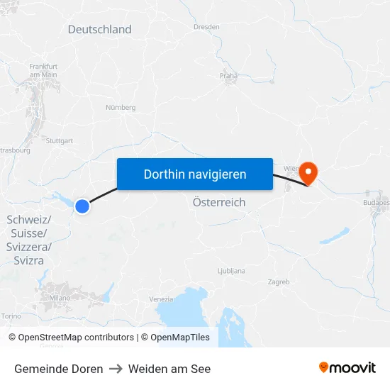 Gemeinde Doren to Weiden am See map