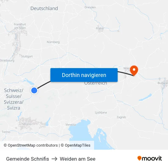 Gemeinde Schnifis to Weiden am See map