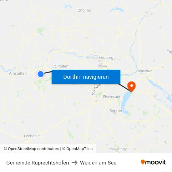 Gemeinde Ruprechtshofen to Weiden am See map