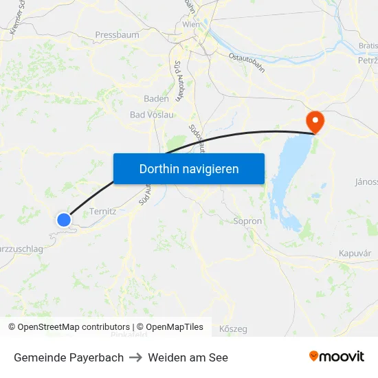 Gemeinde Payerbach to Weiden am See map