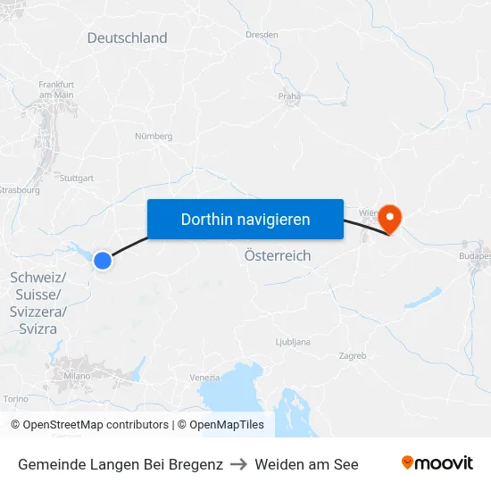 Gemeinde Langen Bei Bregenz to Weiden am See map